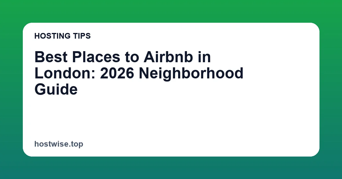 Best Places to Airbnb in London: 2026 Neighborhood Guide