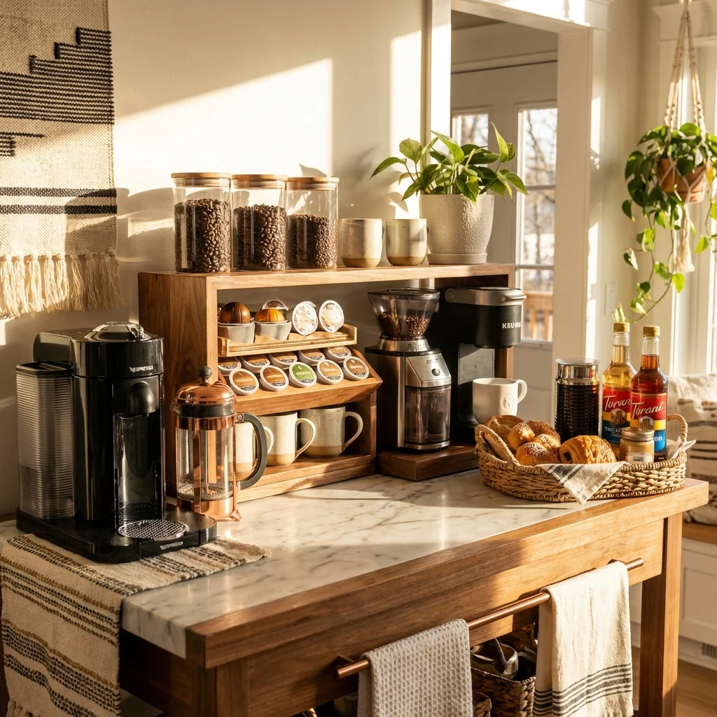coffee maker kitchen counter morning